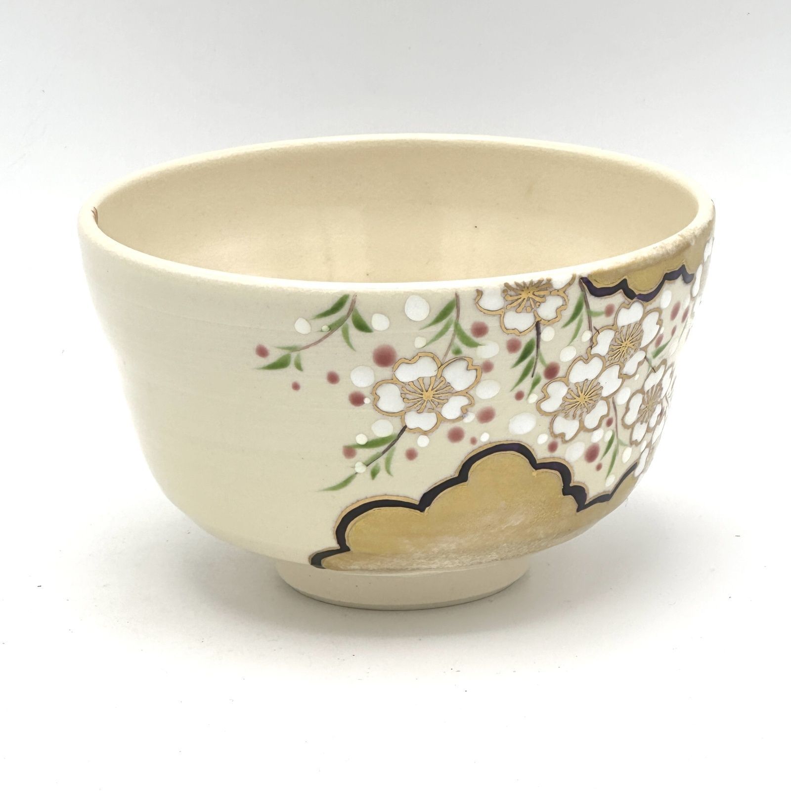 八木海峰作 京焼 上絵抹茶茶碗（雲錦画） - メルカリ