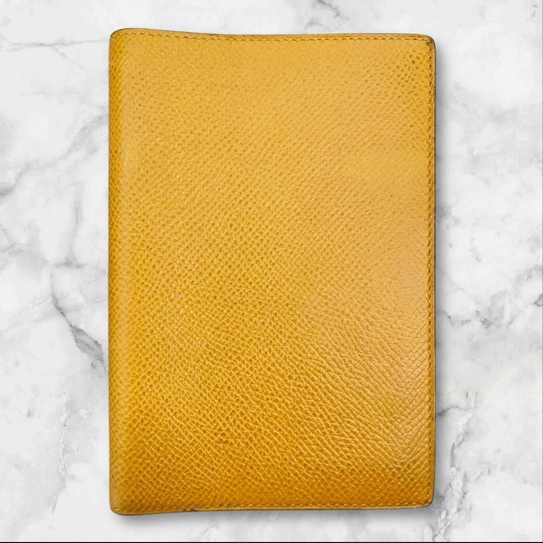 入手困難/極美品✨エルメス マネークリップ ゴールドカラー レザー 金具 ロゴ エルメス マネークリップ レザー イエロー フランス製 二つ折り カード