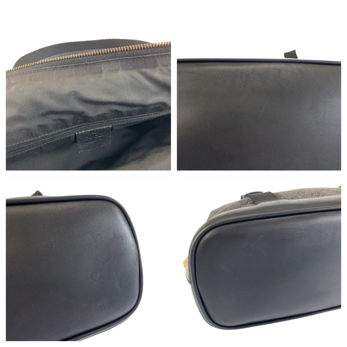 美品 GUCCI グッチ ブラック 黒 ゴールド金具 GGキャンバス 92734