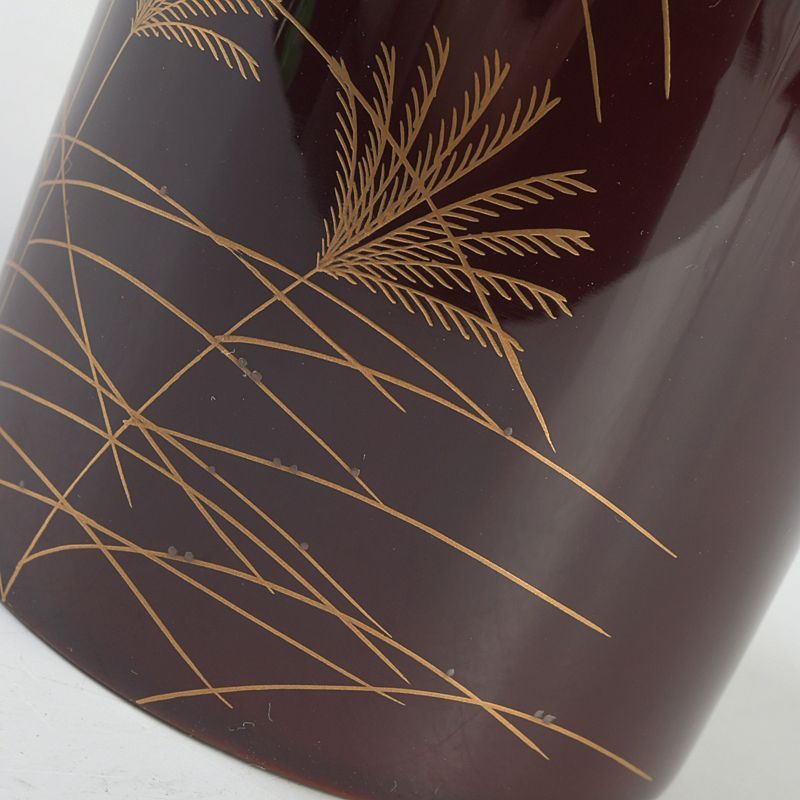 茶道具　山中塗　中村宗悦作　武蔵野蒔絵　金輪寺　茶入　共箱　V　5917 茶道具 山中塗 中村宗悦作 武蔵野蒔絵 金輪寺 茶入 共箱 V S618 - メルカリ