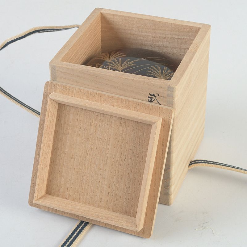 茶道具 山中塗 中村宗悦作 武蔵野蒔絵 金輪寺 茶入 共箱 V S618 - メルカリ