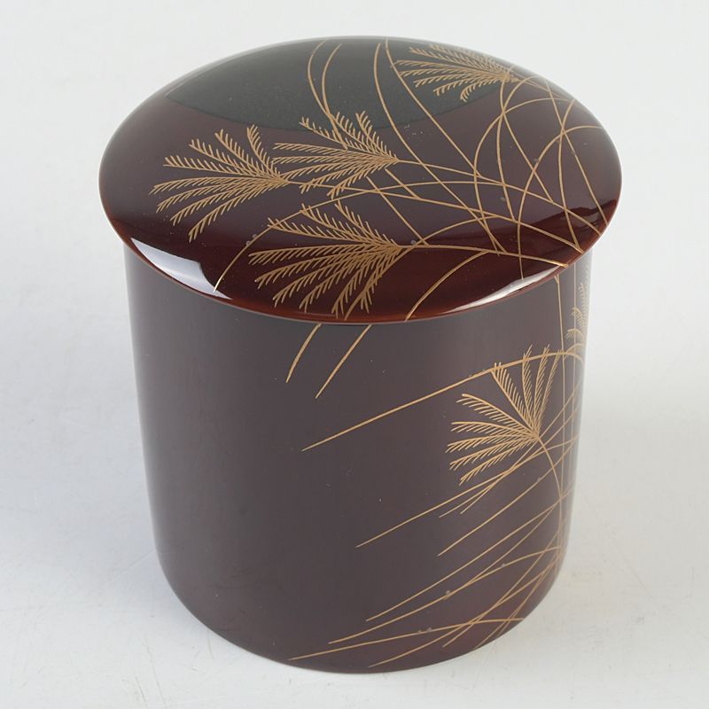 茶道具　山中塗　中村宗悦作　傘香合　共箱　V　8956 茶道具 山中塗 中村宗悦作 傘香合 共箱 V 8956