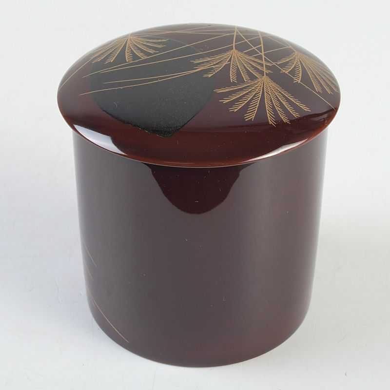 茶道具　山中塗　中村宗悦作　流水に紅葉蒔絵　香合　共箱　V　R6339 茶道具山中塗中村宗悦作流水に紅葉蒔絵香合共箱VR6339