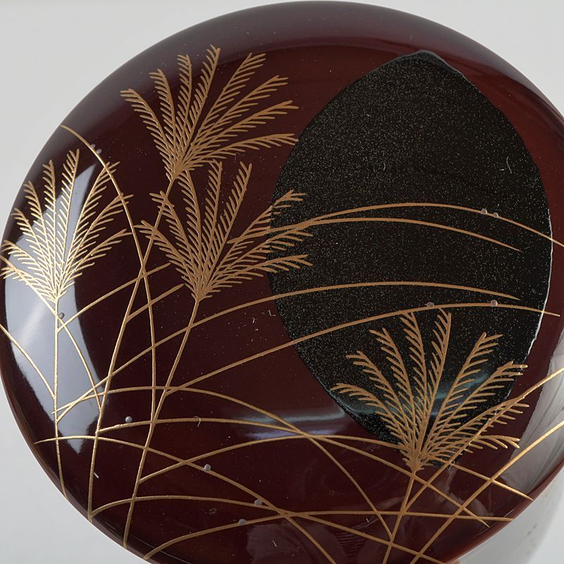 茶道具　山中塗　中村宗悦作　武蔵野蒔絵　金輪寺　茶入　共箱　V　5917 茶道具 山中塗 中村宗悦作 武蔵野蒔絵 金輪寺 茶入 共箱 V S618 - メルカリ