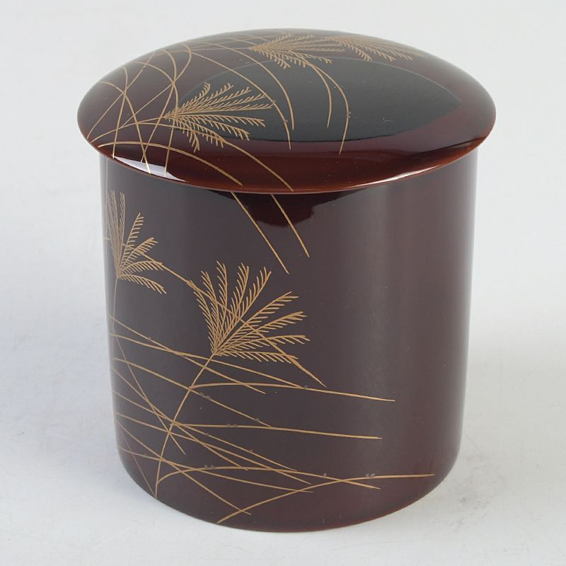 茶道具 山中塗 中村宗悦作 武蔵野蒔絵 金輪寺 茶入 共箱 V S618 - メルカリ