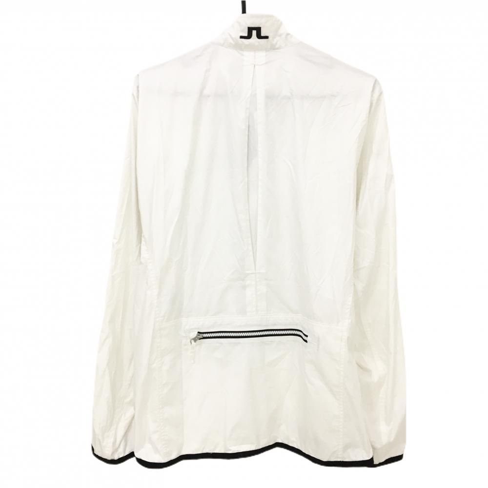 ジェイリンドバーグ ジャケットブルゾン 白×黒 ロゴ刺しゅう 薄手