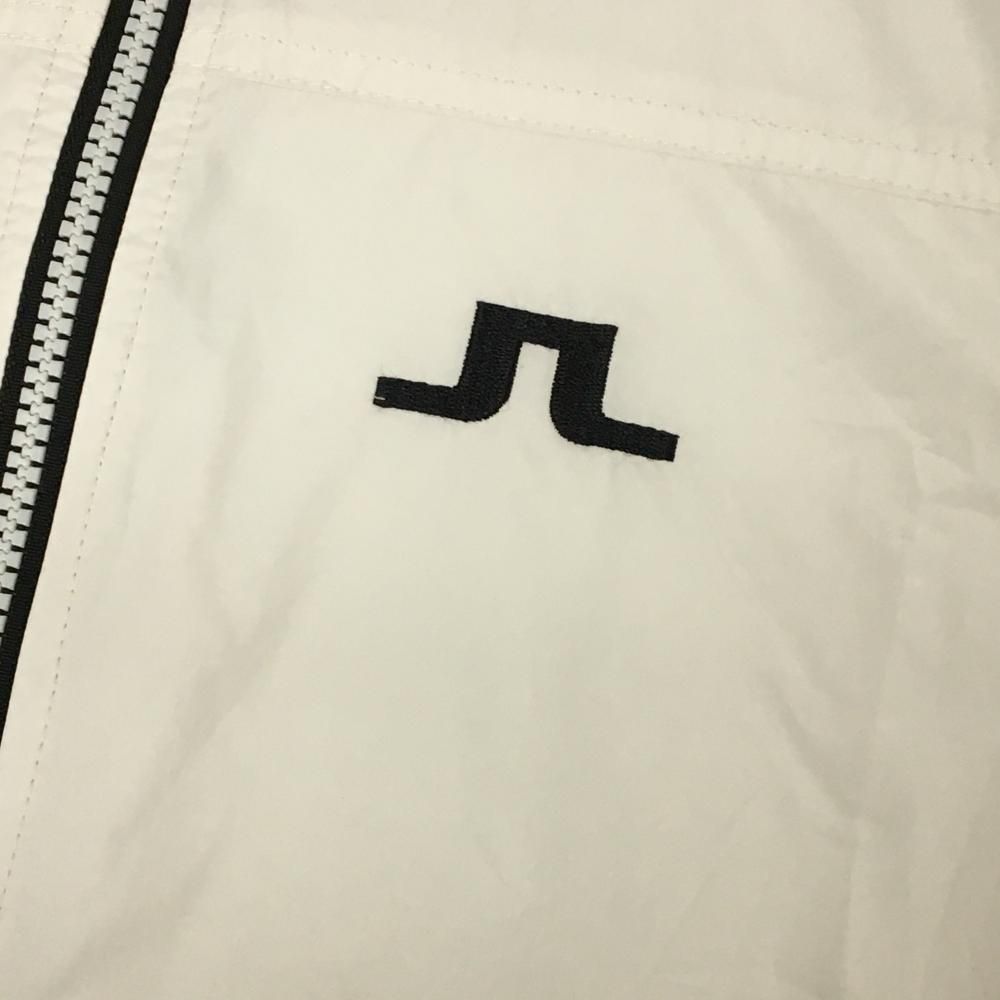 J.LINDEBERG リンドバーグ ブルゾン ジャンパー 白 新品 ジェイリンドバーグ ジャケットブルゾン 白×黒 ロゴ刺しゅう 薄手