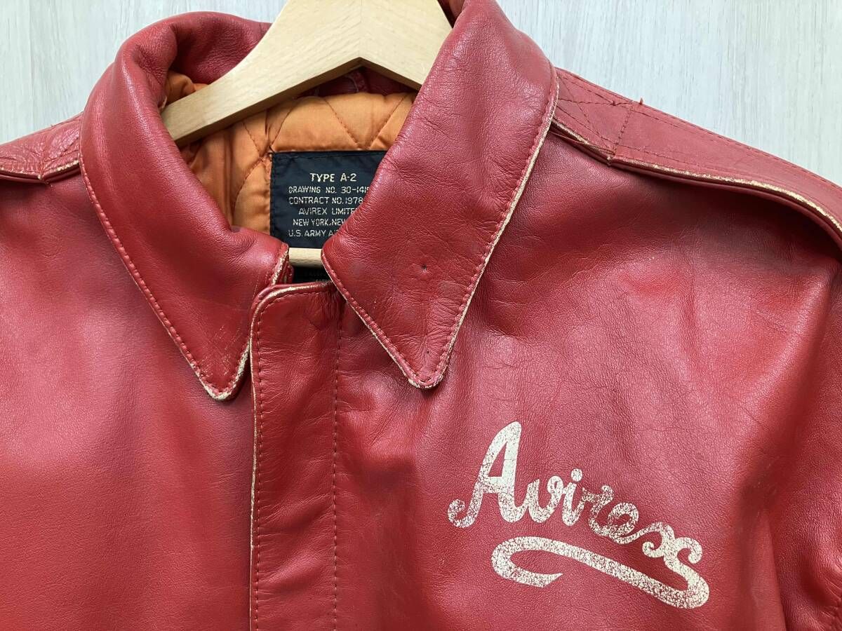 1）AVIREX TYPE A-2 ヴィンテージ Dago Red フライトジャケット M