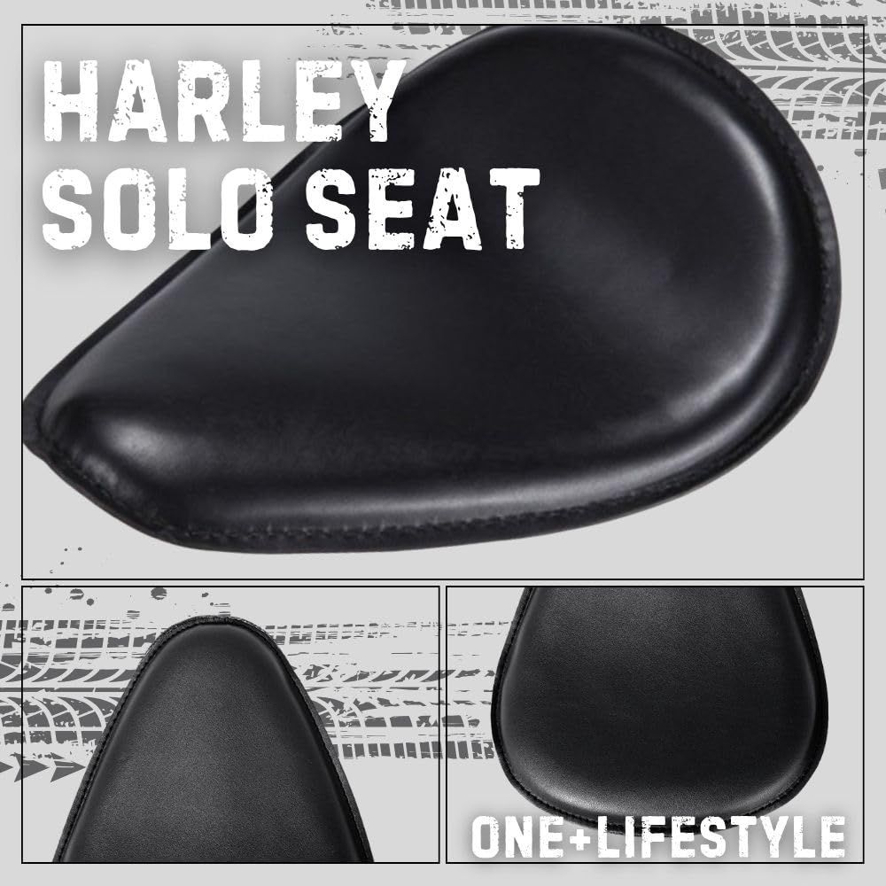 one+lifestyle バイク用ソロシート ブラック 合皮 ハーレー チョッパー