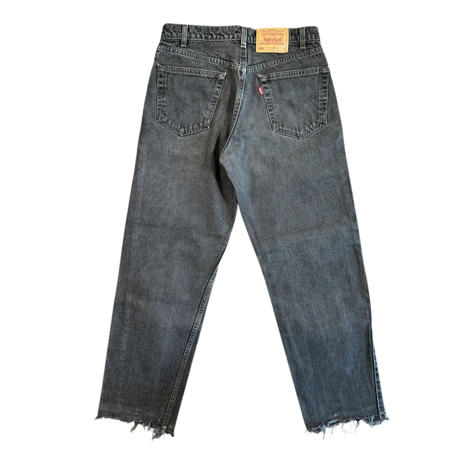 W34】Levi's 550 Black Denim USA 90's W33 L34 550-0260 Sulfur