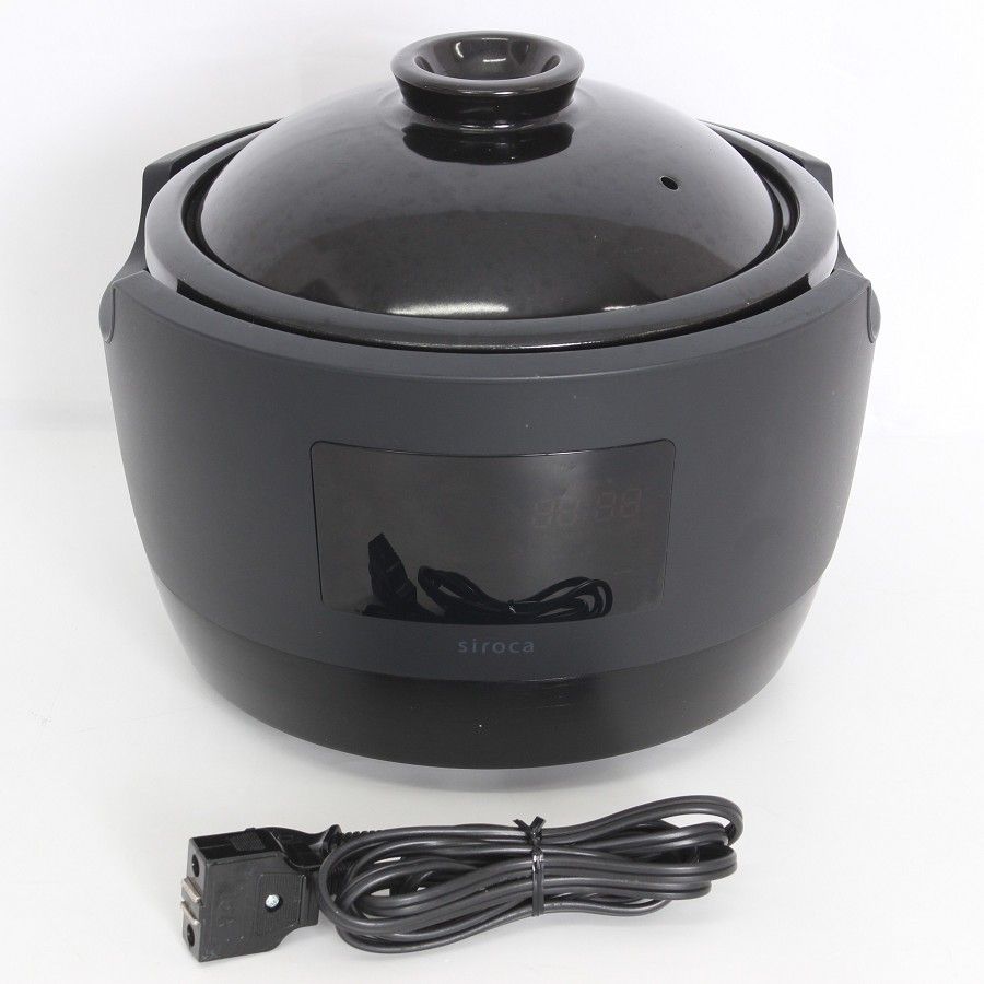 シロカ かまどさん電気 SR-E111 全自動炊飯土鍋 ブラック 炊飯器 長谷