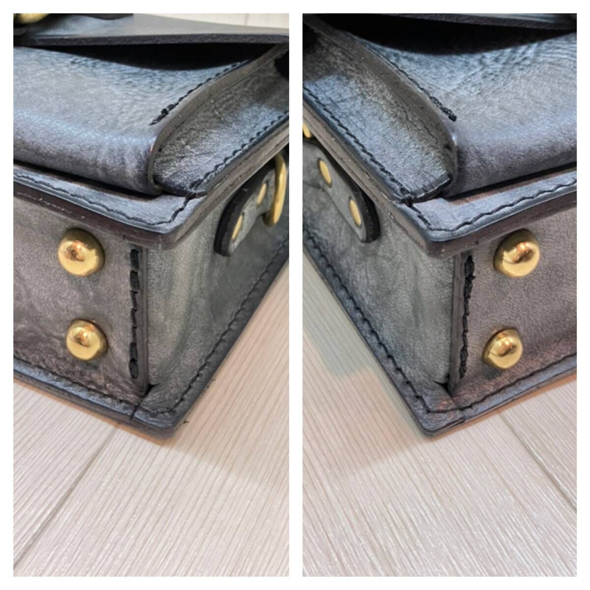 ☆ 美品 HERZ ヘルツ ショルダーバッグ コラージュバッグ アラスカ革 