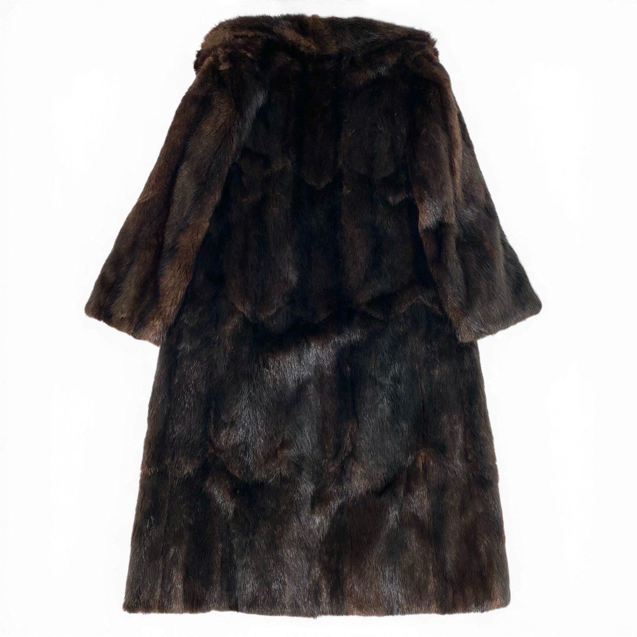 OSFUR ダークブラウン 毛皮ロングコート 中古】オズファー OSFUR 毛皮コート ミンクファー ロング 長袖 総裏地