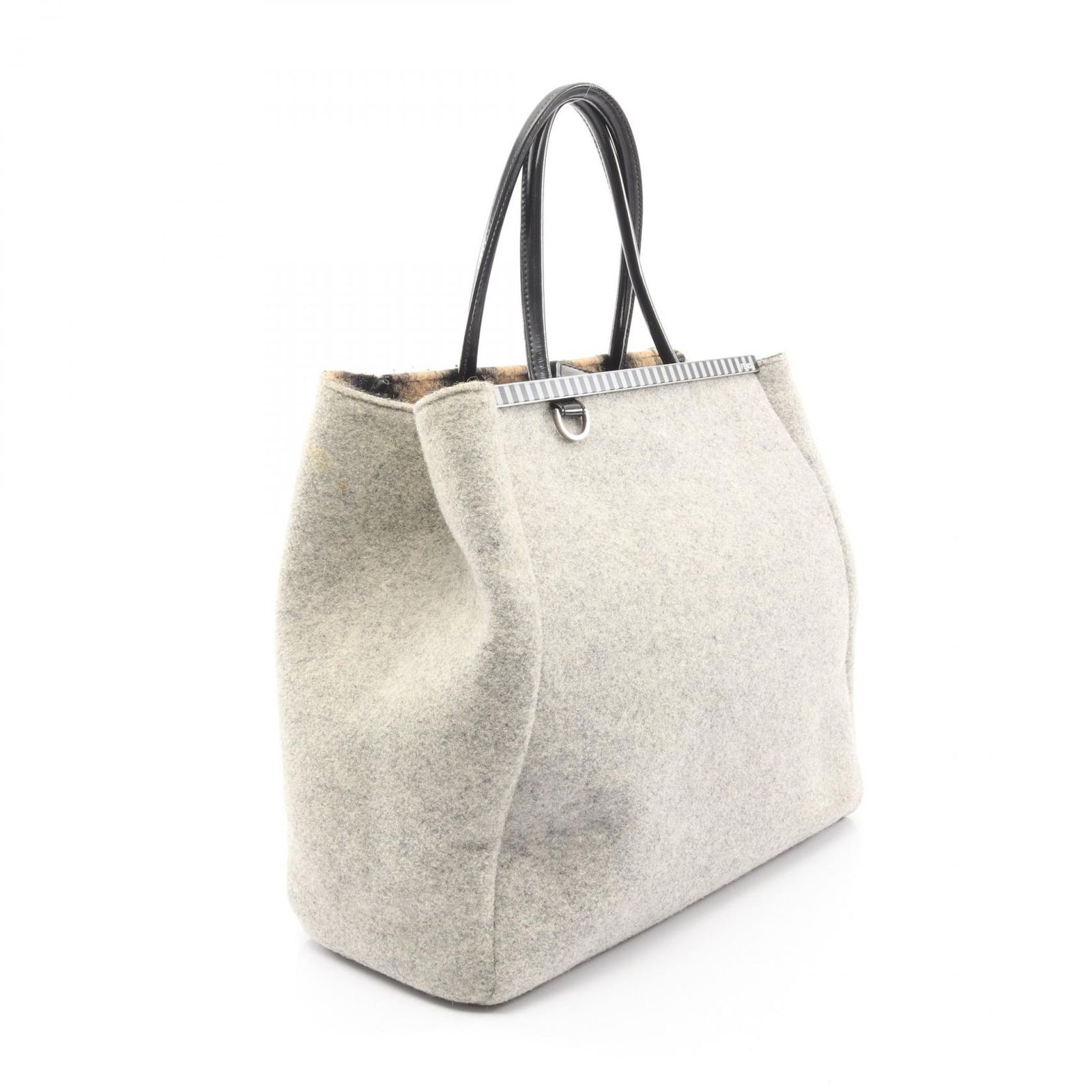 フェンディ FENDI ハンドバッグ トゥージュール 8BH251 グレー ウール 