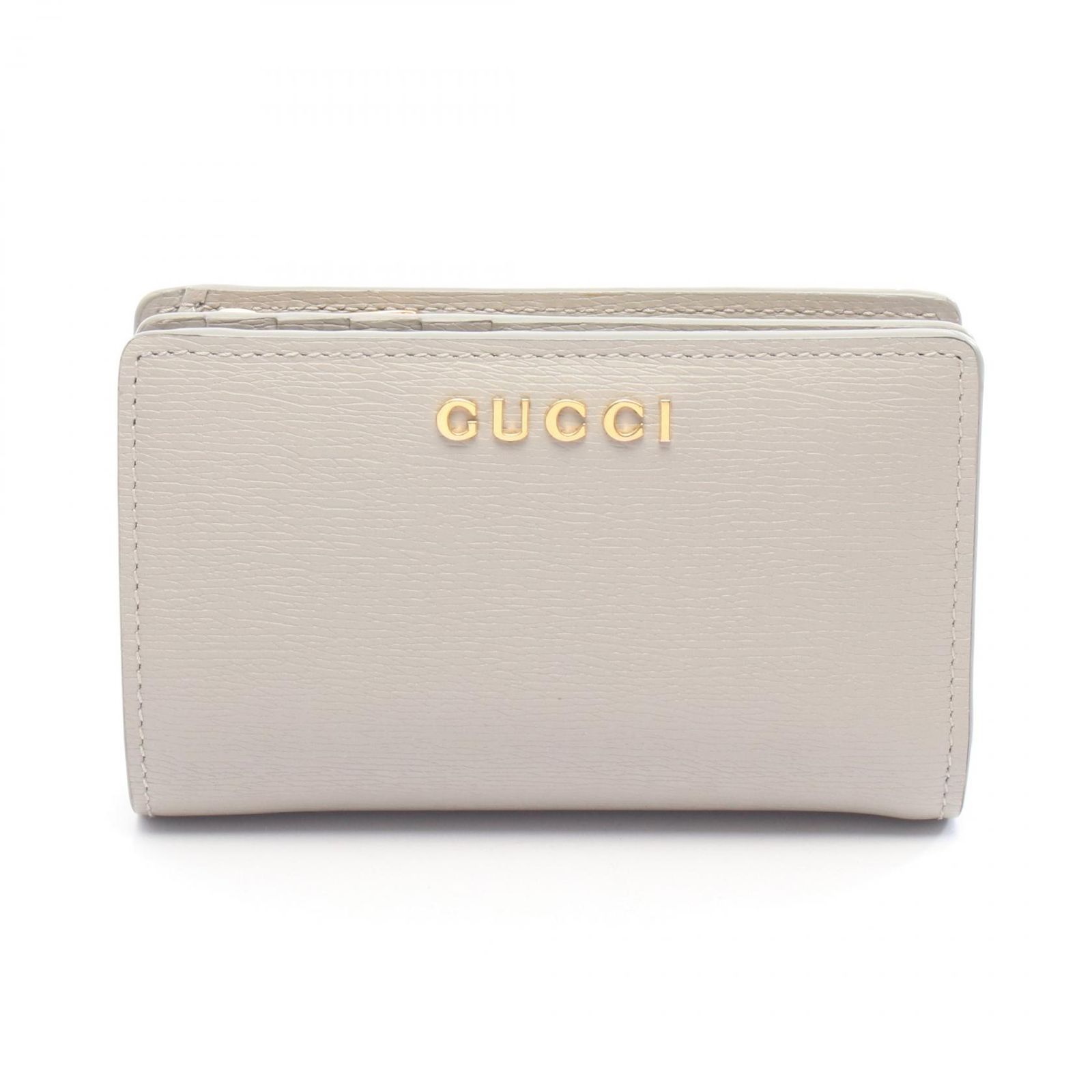 グッチ GUCCI 二つ折り財布 SCRIPT スクリプト 772640 グレー レザー 