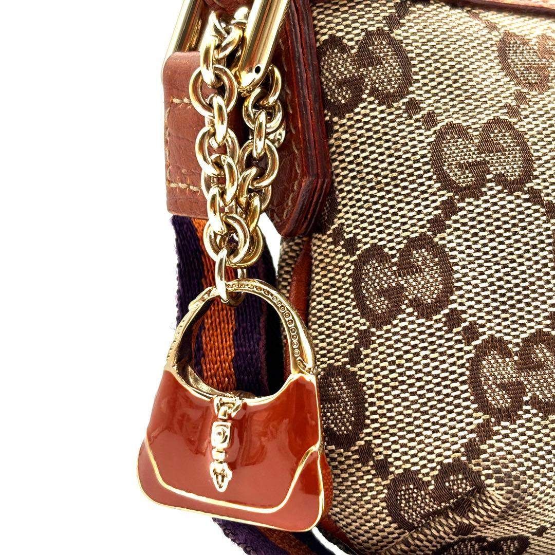 グッチ　ggキャンバス　バック型チャーム 未使用級 GUCCI グッチ アクセサリーポーチ GGキャンバス バッグ