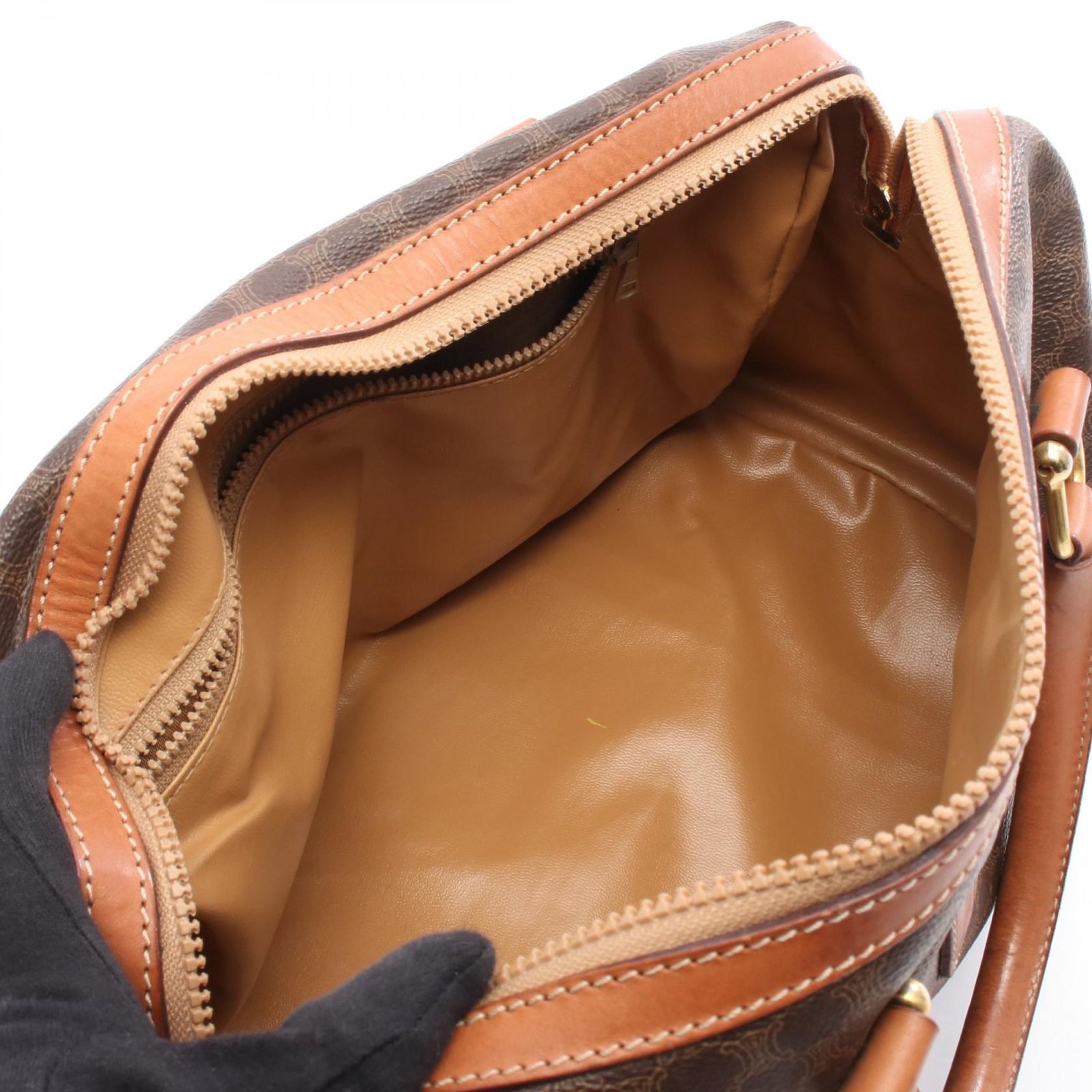 セリーヌ CELINE ハンドバッグ マカダム ダークブラウン PVC  