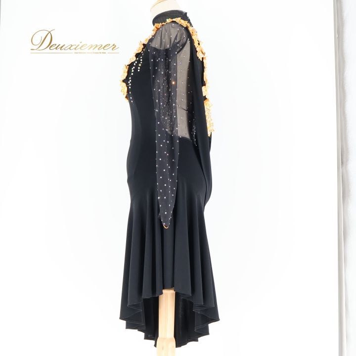 社交ダンス 衣装 タカダンス TAKADANCE ラテン ドレス ワンピース 黒