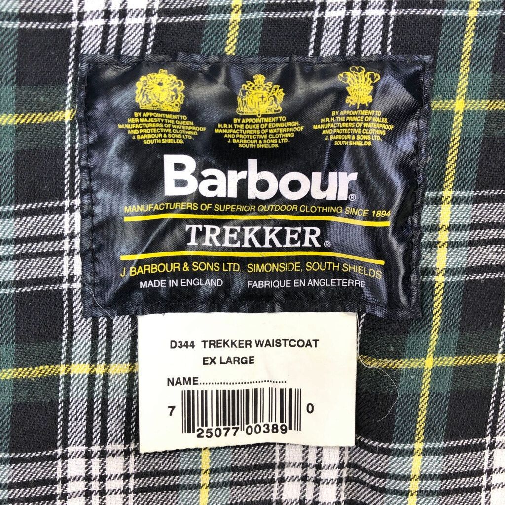 90年代 イングランド製 Barbour バブアー TREKKER WAISTCOAT