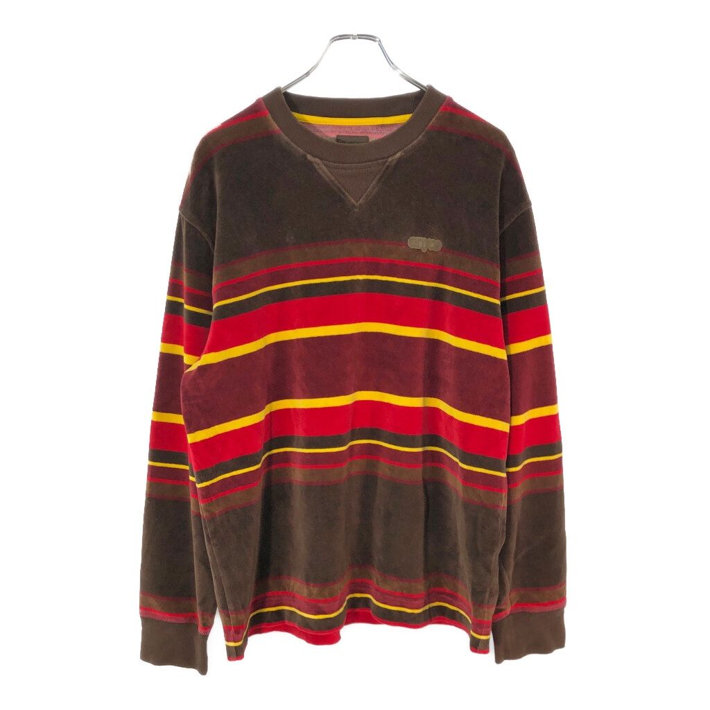 00年代 Enyce エニーチェ 長袖ベロアTシャツ ボーダー マルチカラー 