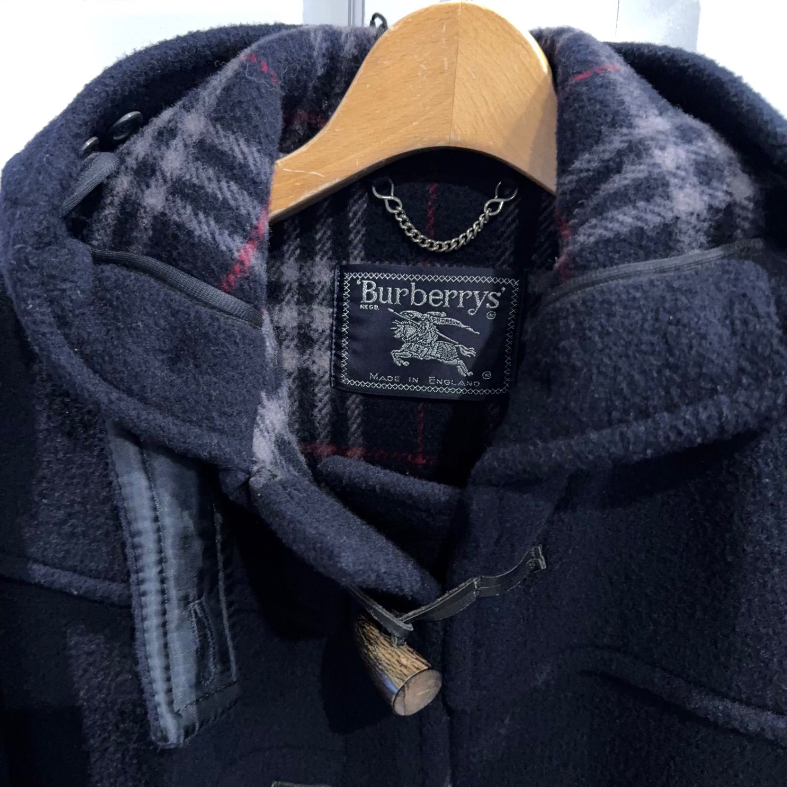 Burberrys ダッフルコート ロング フード付き ネイビー 英国製 - メルカリ