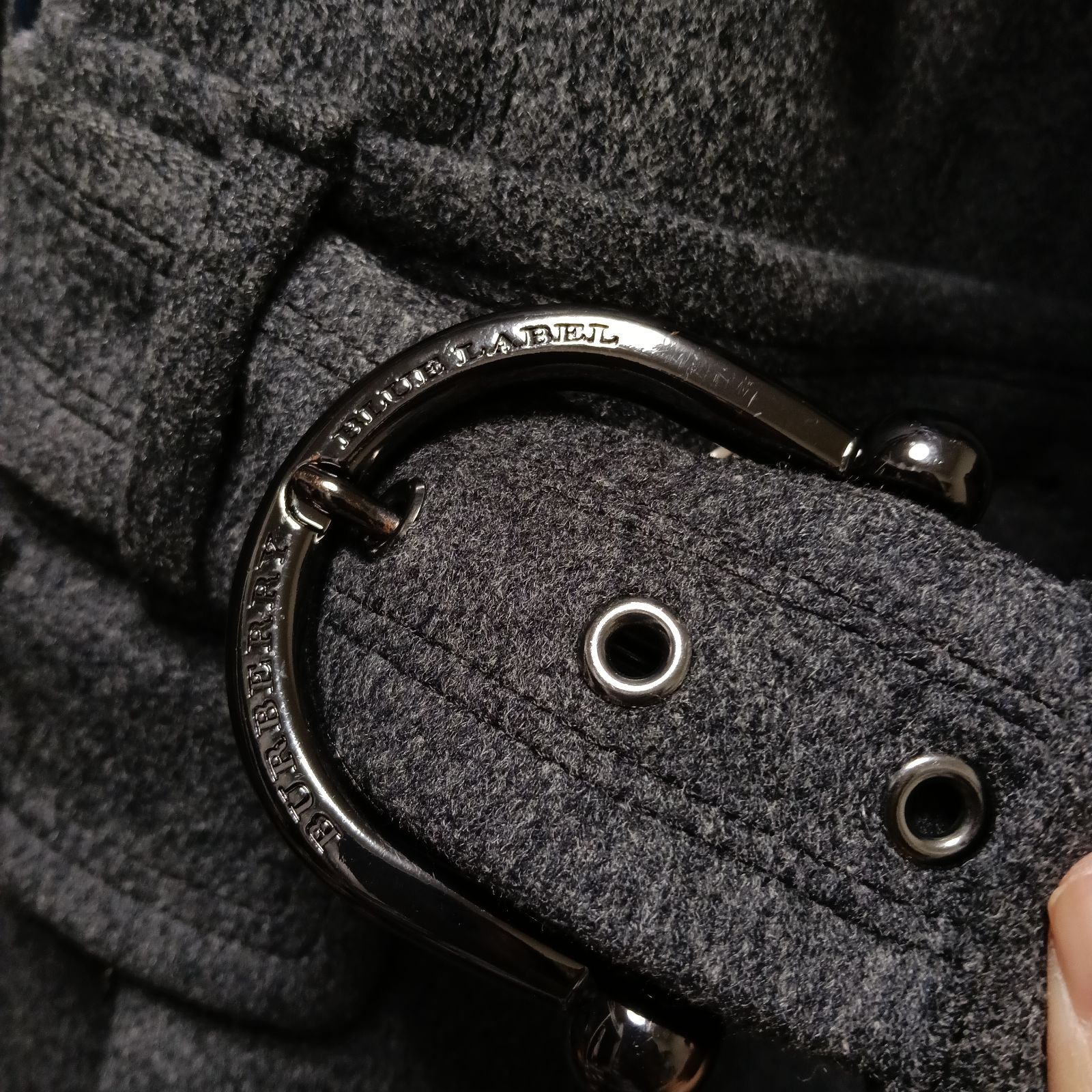 BURBERRY BLUE LABEL ノバチェック ウール ロゴ入り 金具ベルト