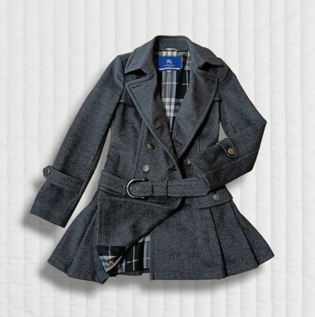 BURBERRY BLUE LABEL ノバチェック ウール ロゴ入り 金具ベルト