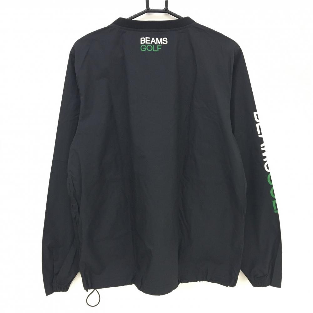 美品】ビームスゴルフ スニード 黒×グリーン Vネック 裾ドローコード