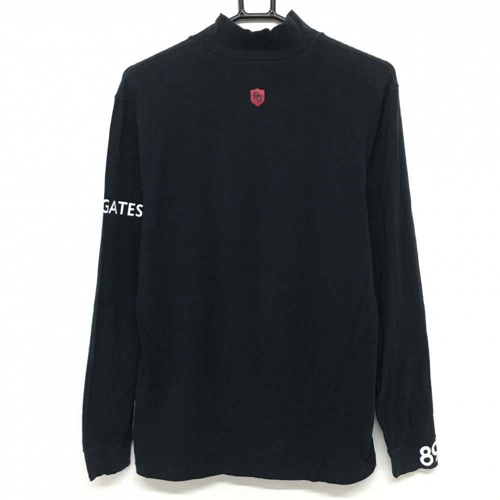 パーリーゲイツ 長袖ハイネックシャツ ネイビー ロゴ白 ストレッチ