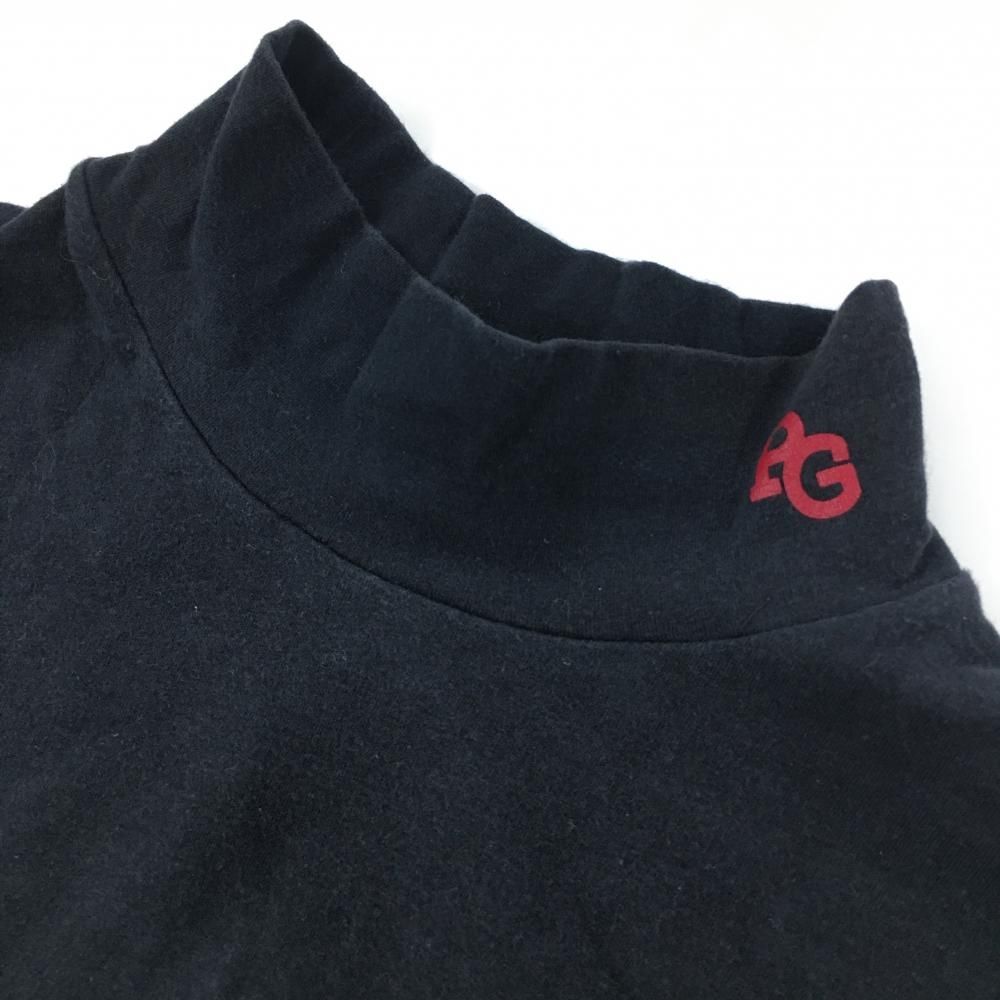 パーリーゲイツ 長袖ハイネックシャツ ネイビー ロゴ白 ストレッチ