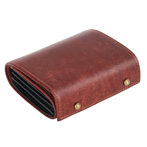 prosperous 二つ折り財布 メンズ 2つ折り イタリア レザー ミニ財布 コンパクト箱型小銭入れ小さい財布 二つ折り 箱状財布 大容量 L字 レディース レッド 並行輸入品 e 427 a 9449