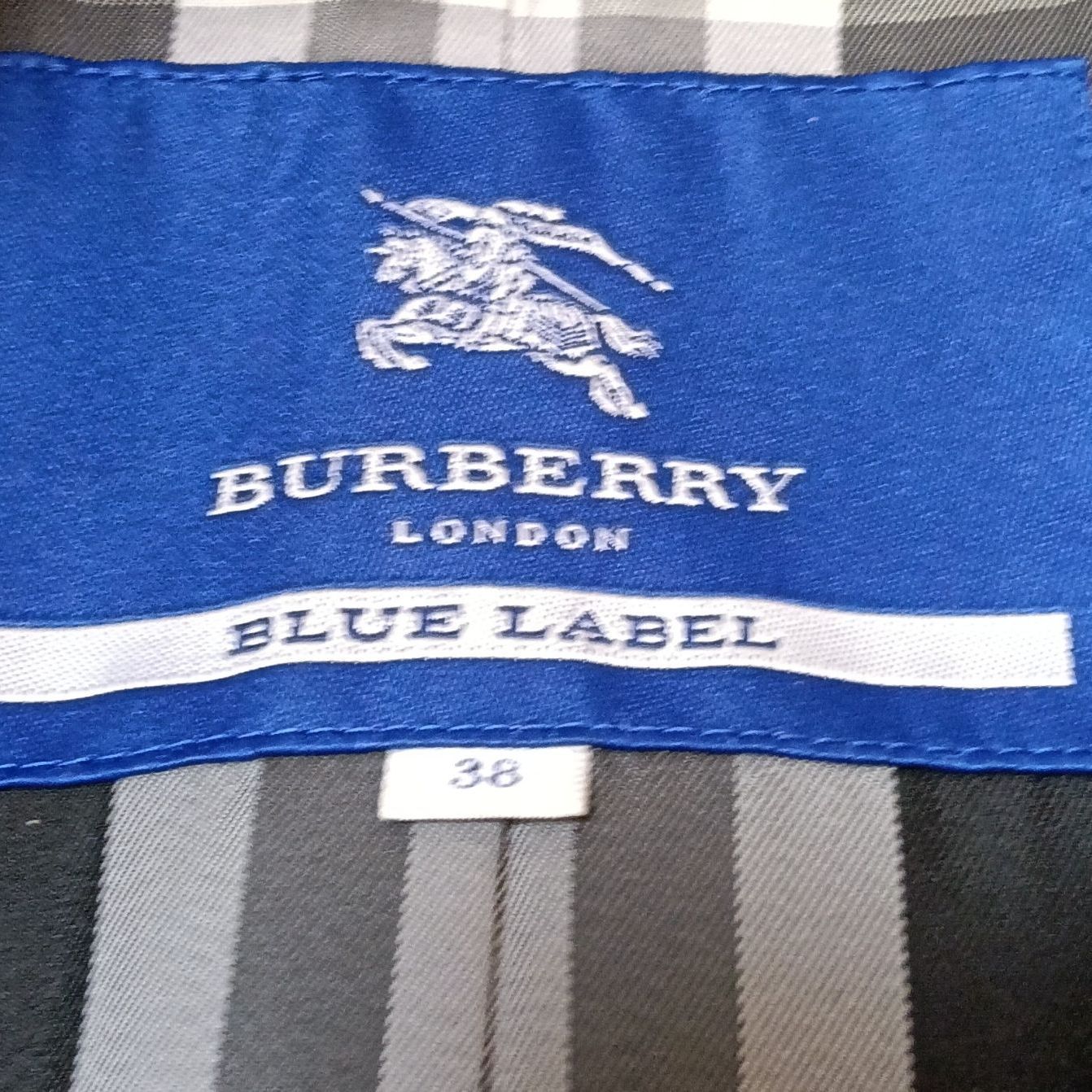 BURBERRY BLUE LABEL ノバチェック ウール ロゴ入り 金具ベルト