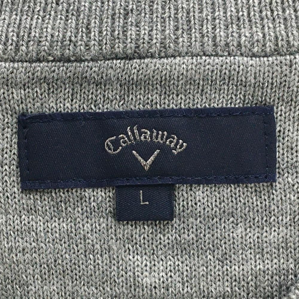美品】キャロウェイ ニットベスト グレー×グリーン Vネック ウール混