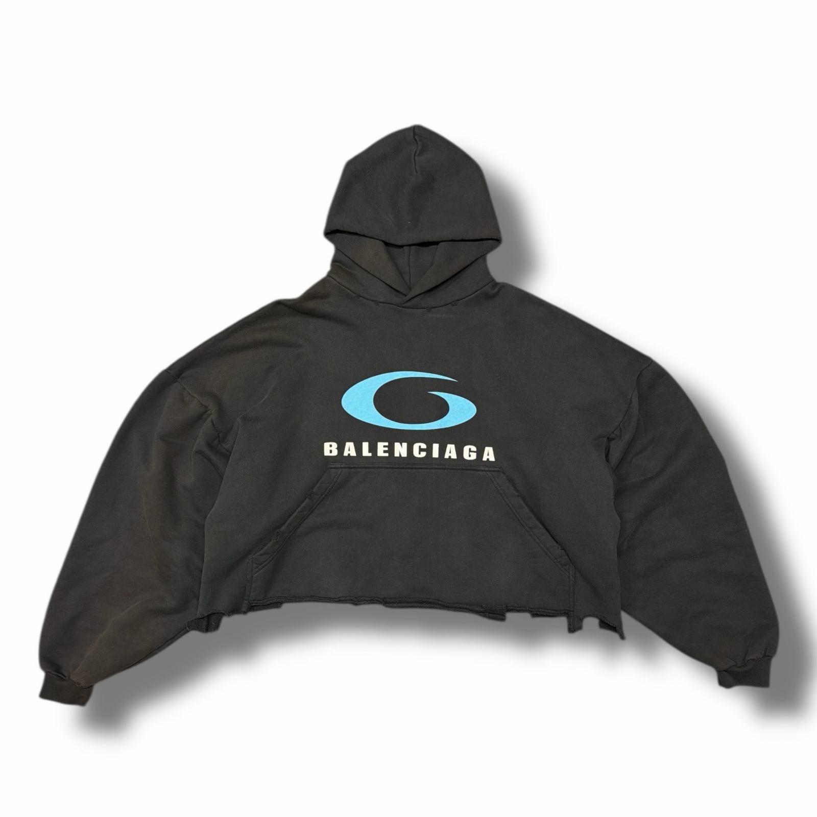 国内正規 BALENCIAGA 24AW LOOP SPORTS ICON Cropped Hoodie 