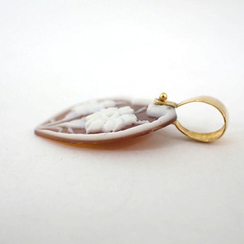 K18 カメオ アゲート ブローチ/ペンダントトップ//j135-50 - メルカリ