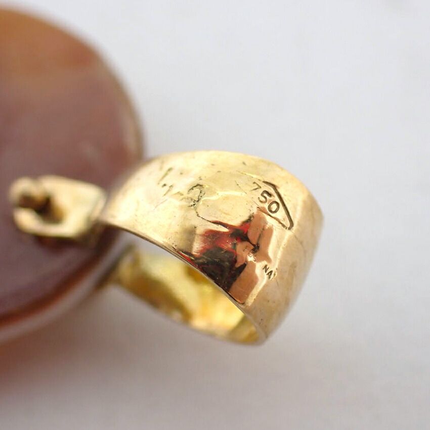 K18 カメオ アゲート ブローチ/ペンダントトップ//j135-50 - メルカリ