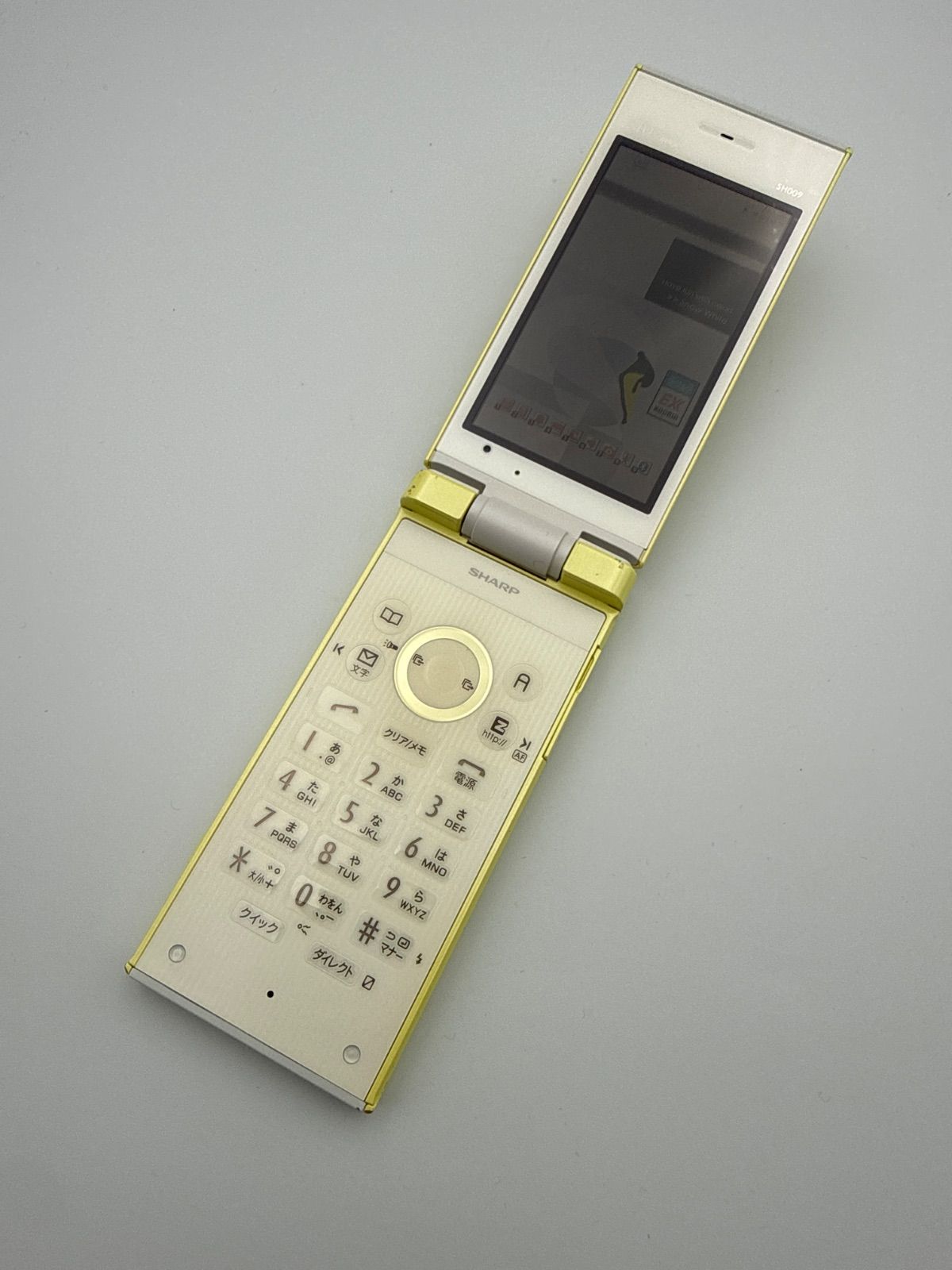 激レア 希少品 au シャープ SHARP SH009 サニーイエロー ガラケー 携帯