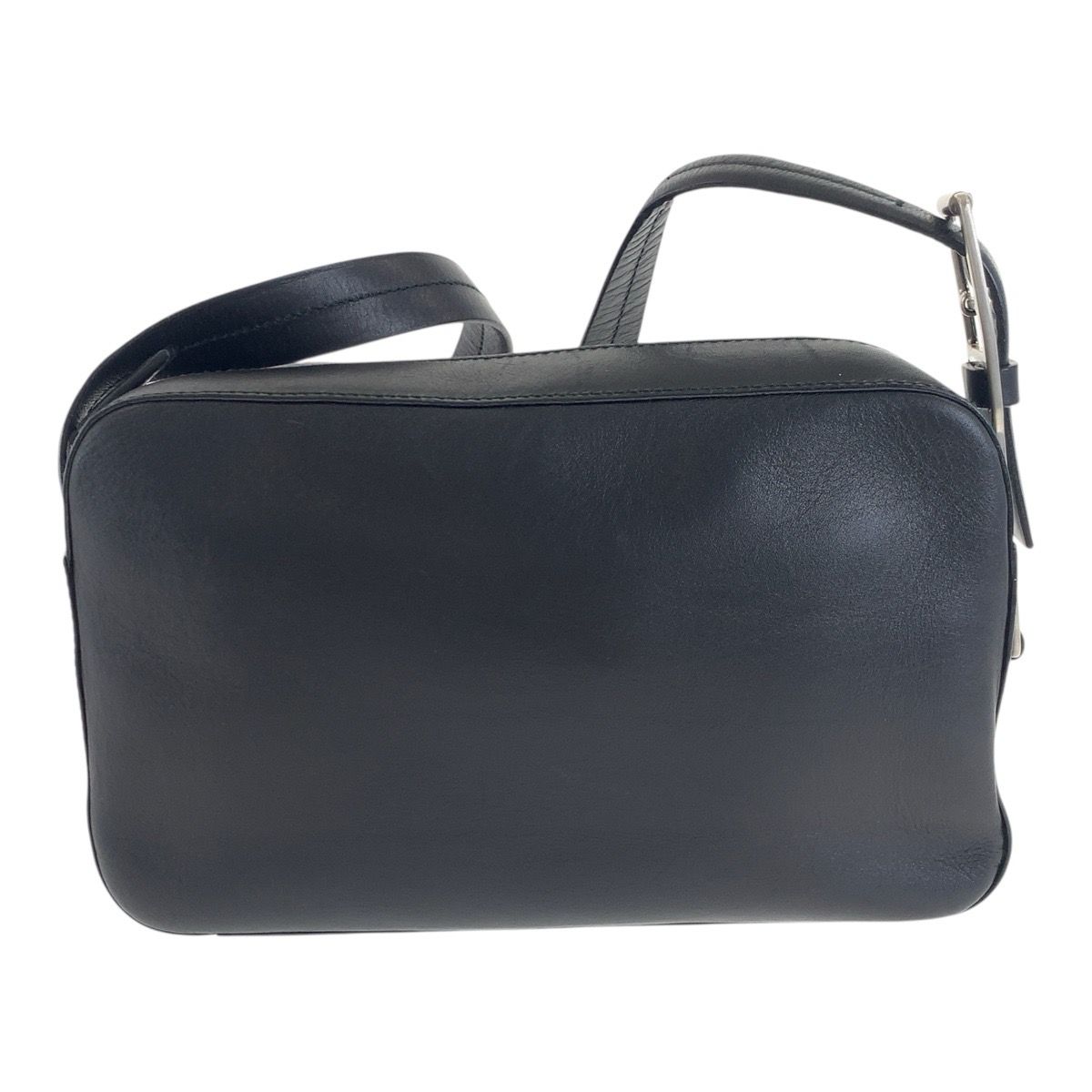 美品 PRADA プラダ ブラック 黒 シルバー金具 レザー ショルダーバッグ