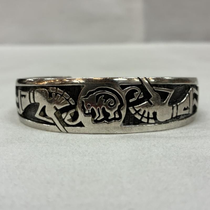 サード ホピ オーバーレイ ベア ココペリ シルバー 925 バングル