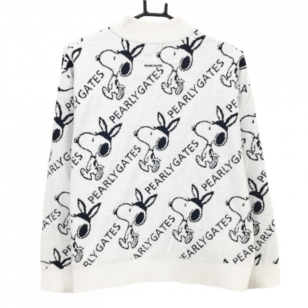 美品】パーリーゲイツ×PEANUTS ハイネックセーター 白×黒 スヌーピー総