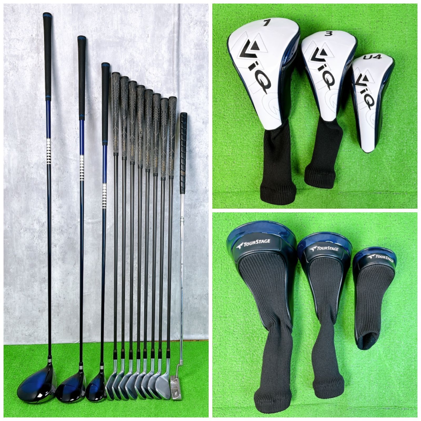 メンズ右利き初心者用　ツアーステージ　ViQ　ゴルフクラブセット　W-2623 中古】【良品】【送料無料】メンズ ツアーステージ TOURSTAGE ViQ