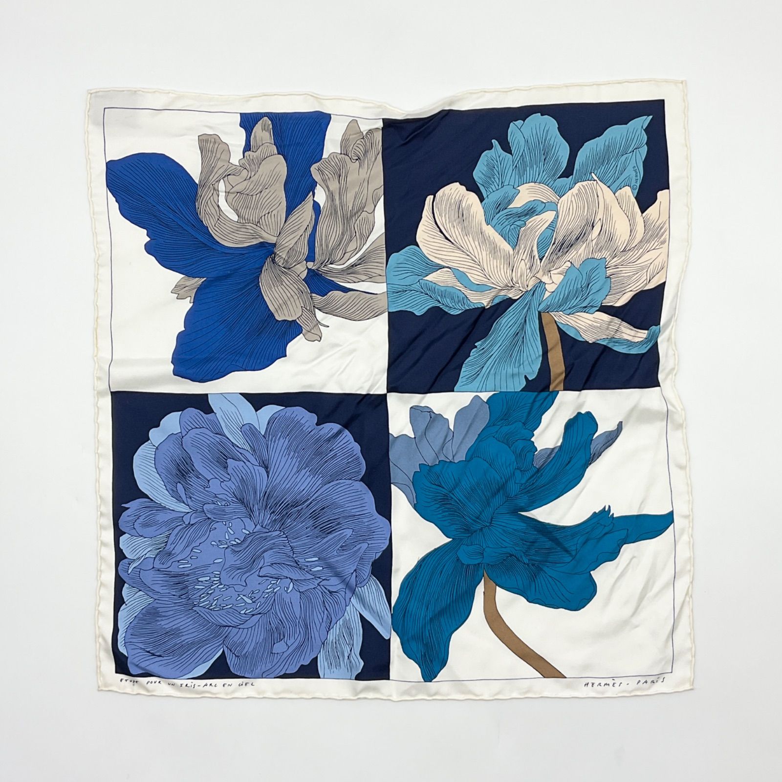 HERMES エルメス カレ45 プチカレ スカーフ ETUDE POUR UN IRIS-ARC EN