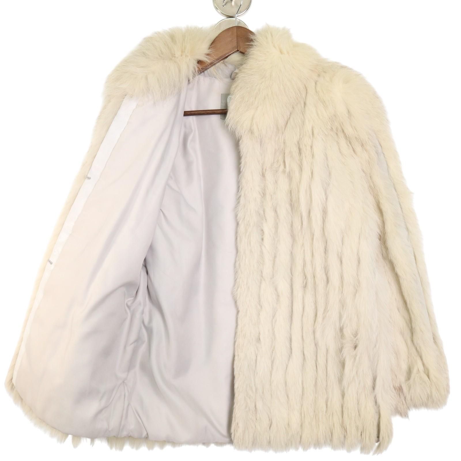 SAGA FOX 本毛皮フォックスファーコート オフホワイトクリーム 11号