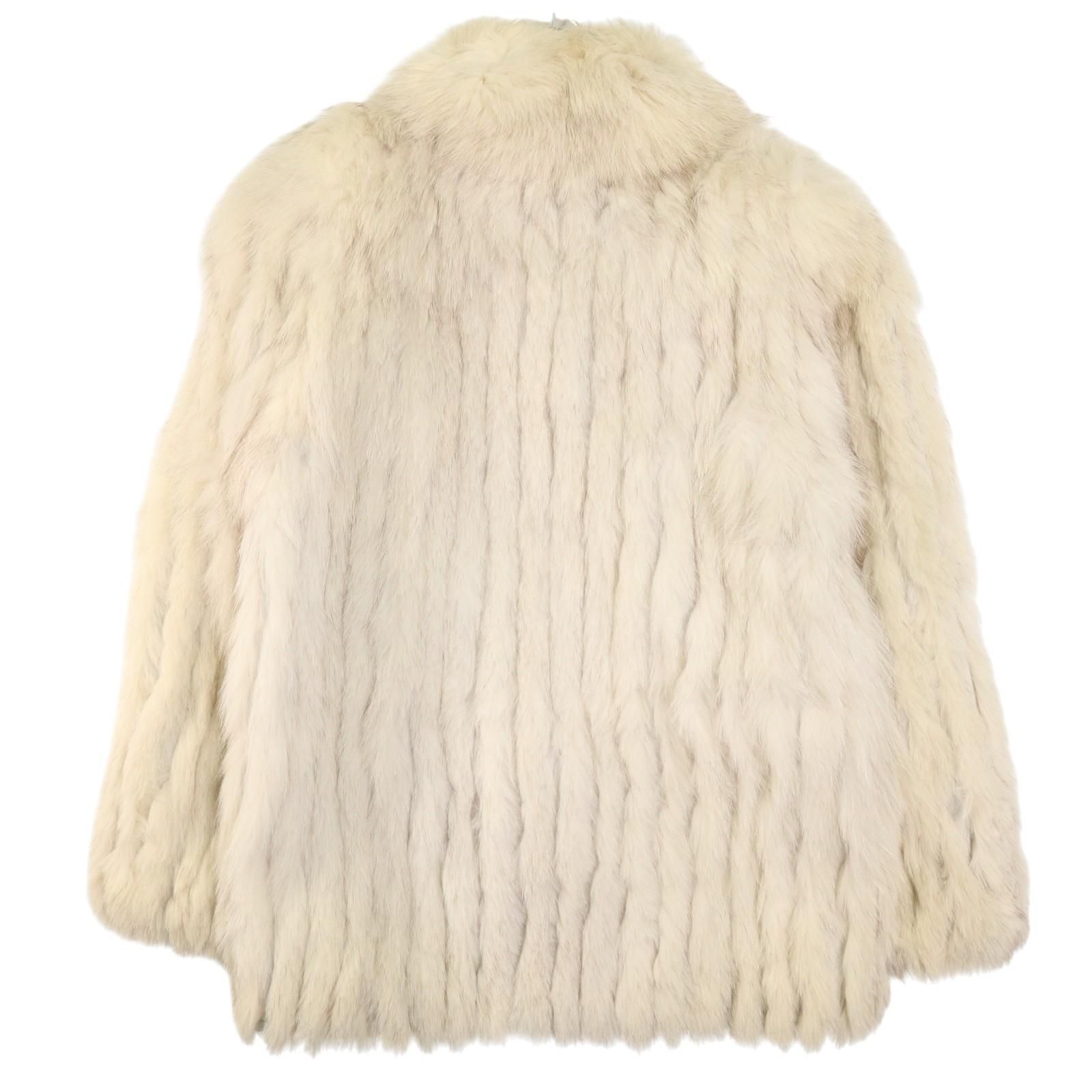SAGA FOX 本毛皮フォックスファーコート オフホワイトクリーム 11号