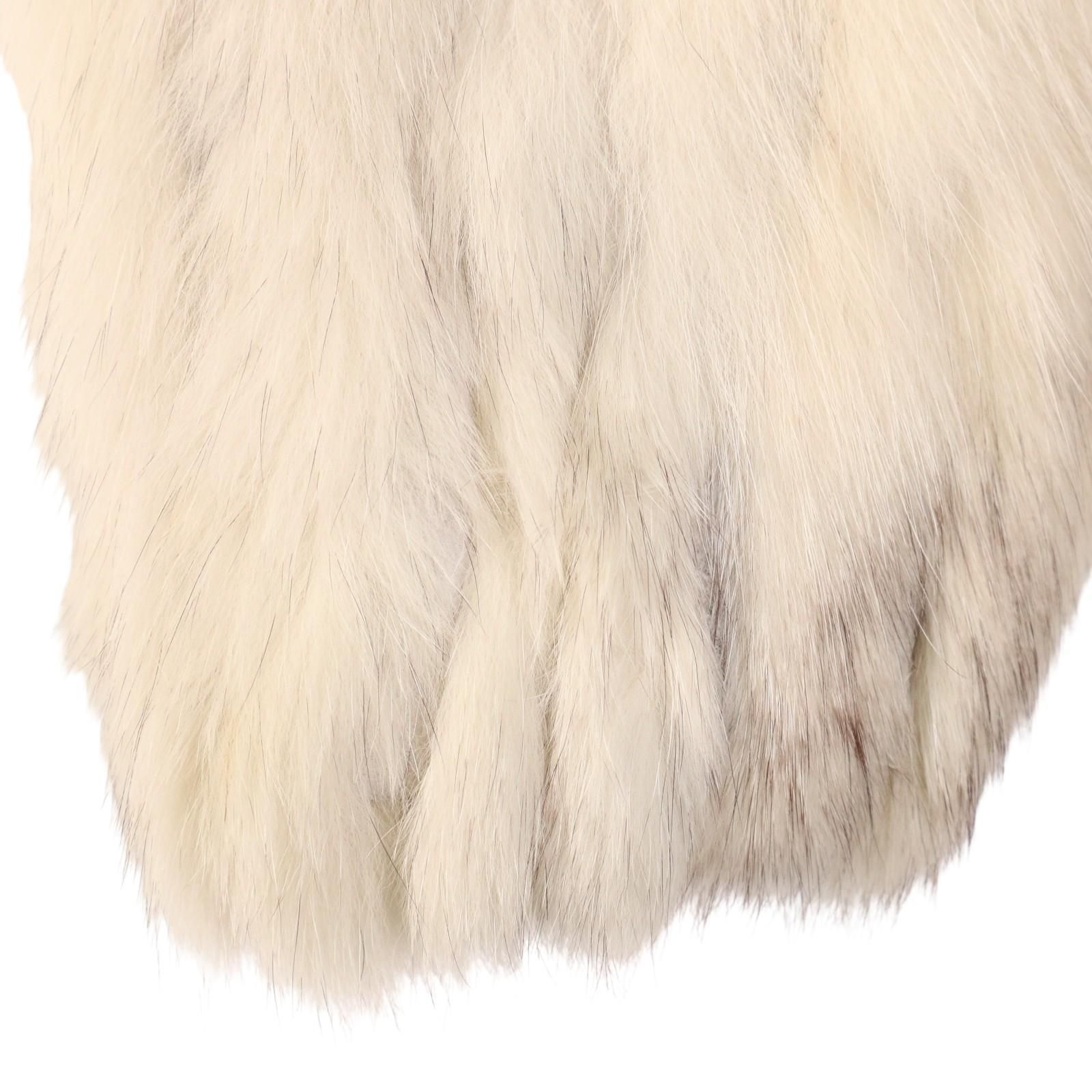SAGA FOX 本毛皮フォックスファーコート オフホワイトクリーム 11号
