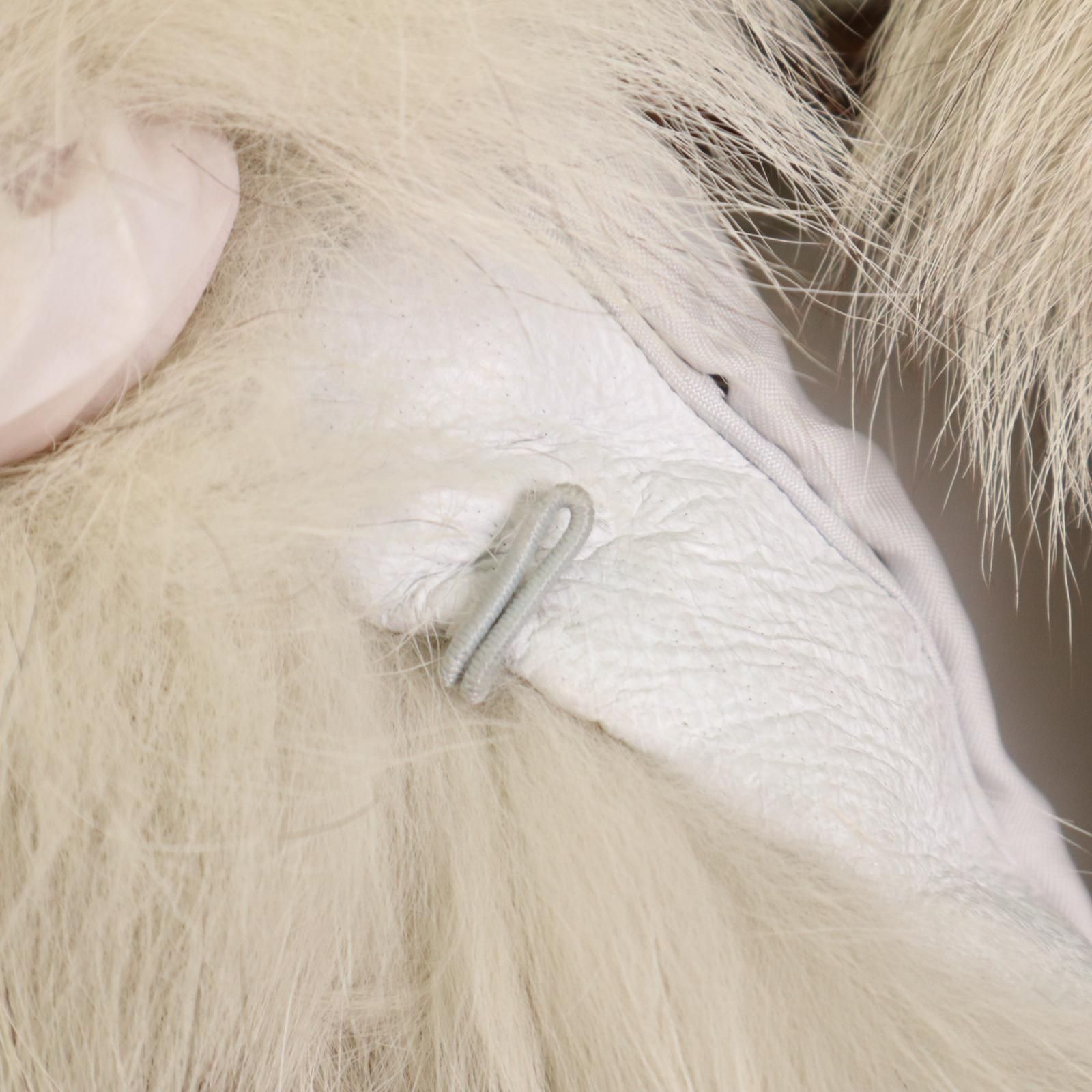 SAGA FOX 本毛皮フォックスファーコート オフホワイトクリーム 11号