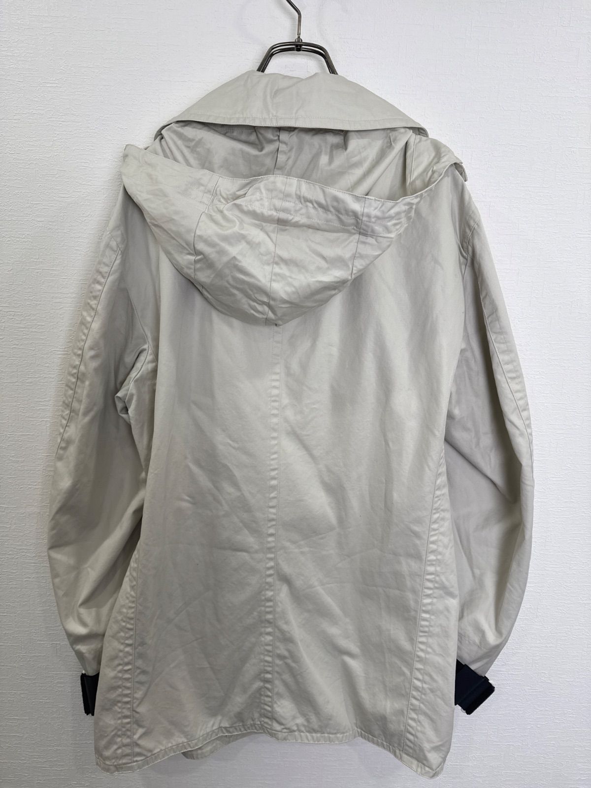 R00750　GENERALRESEARCH ジェネラルリサーチ｜Coat コート｜Ivory アイボリー｜コットン100｜無地｜フード着脱｜90S｜Y2K｜古着｜USA古着｜ヴィンテージ｜アメカジ｜今期トレンド｜メンズ｜L｜フォロ