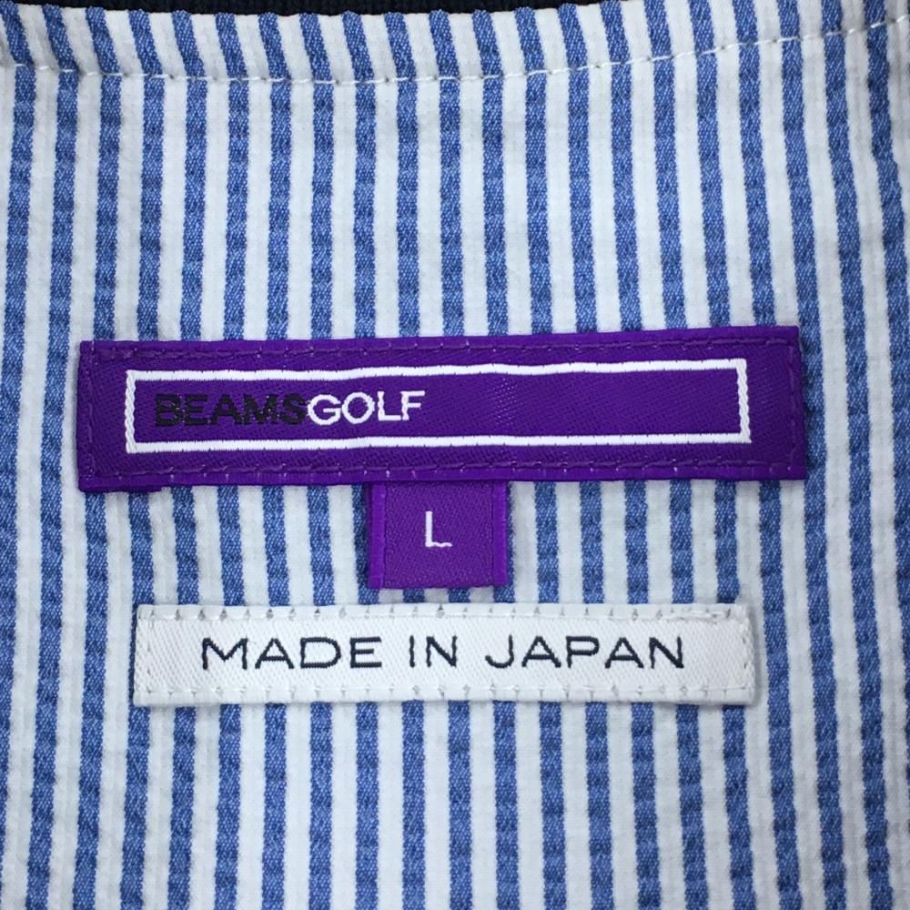 超美品】ビームスゴルフ スニード ライトブルー×白 サッカー生地