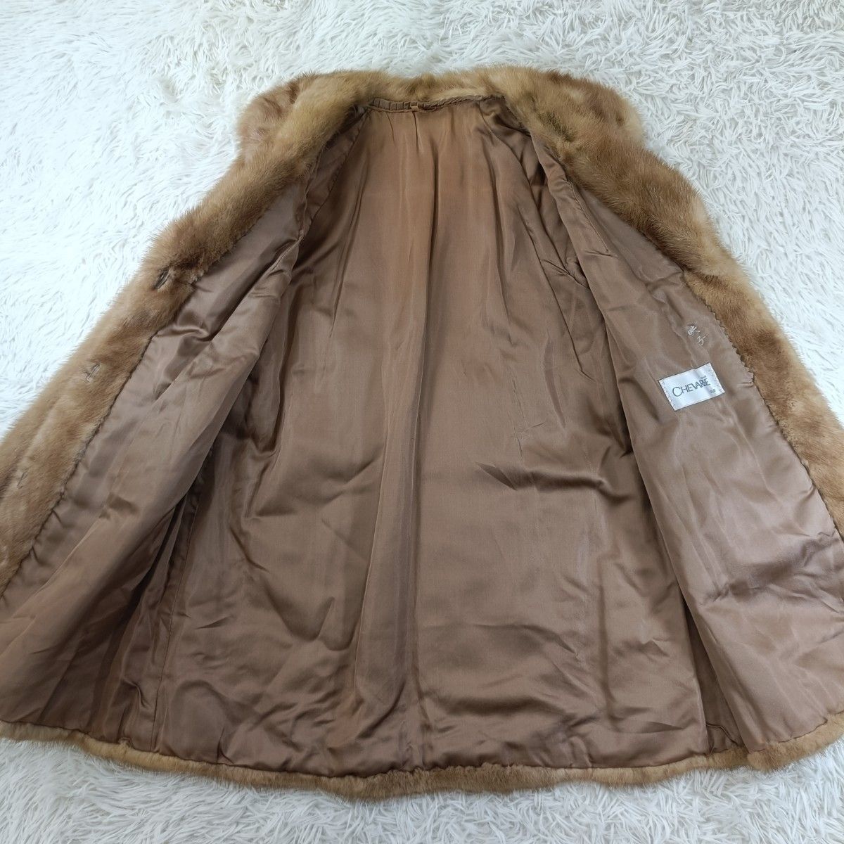 着丈77cm デミバフミンク ファーコート ミンクコート リアルファー 貂