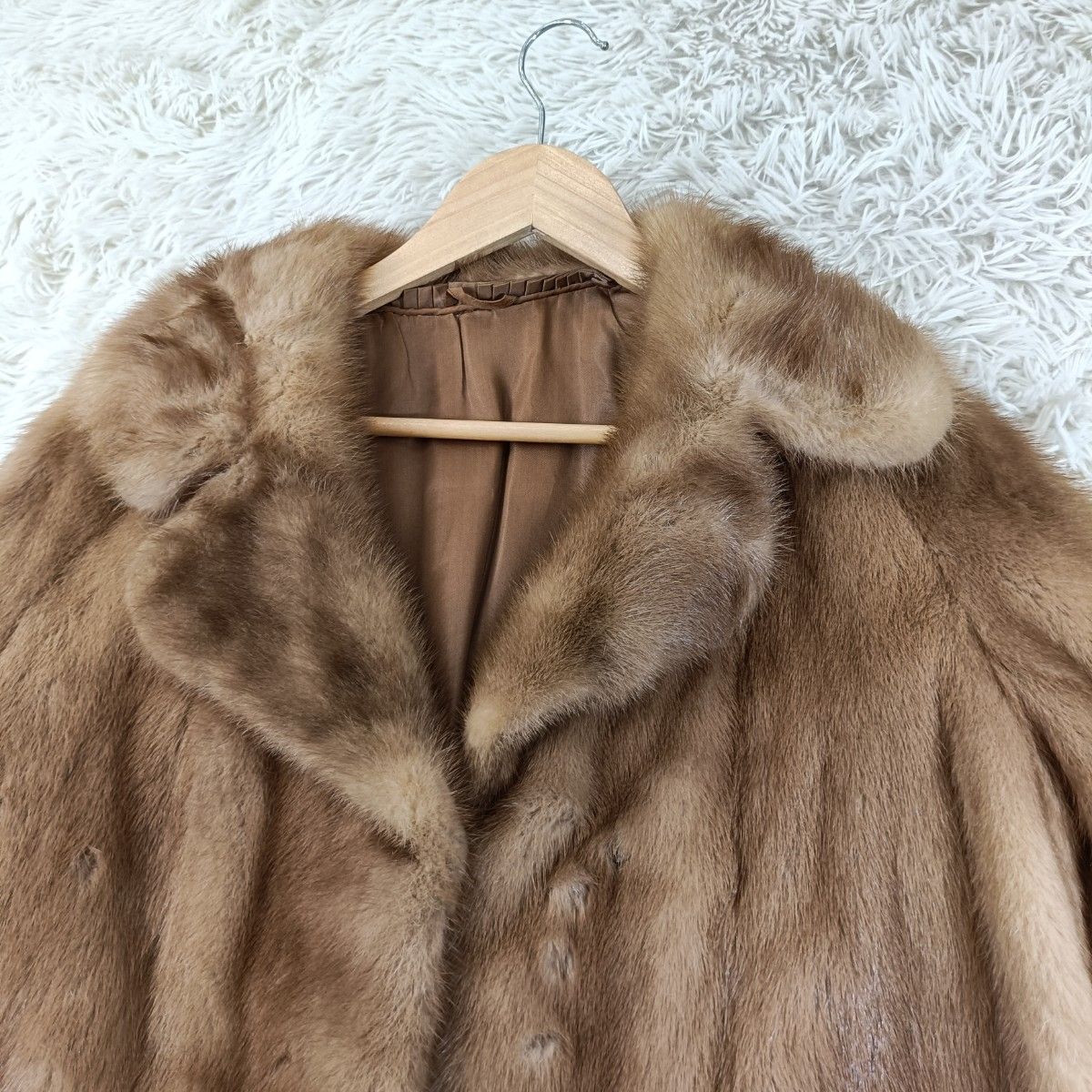 着丈77cm デミバフミンク ファーコート ミンクコート リアルファー 貂